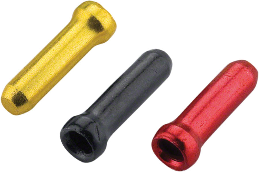 Jagwire Cable End Crimps - 1.8mm, Gold/Black/Red